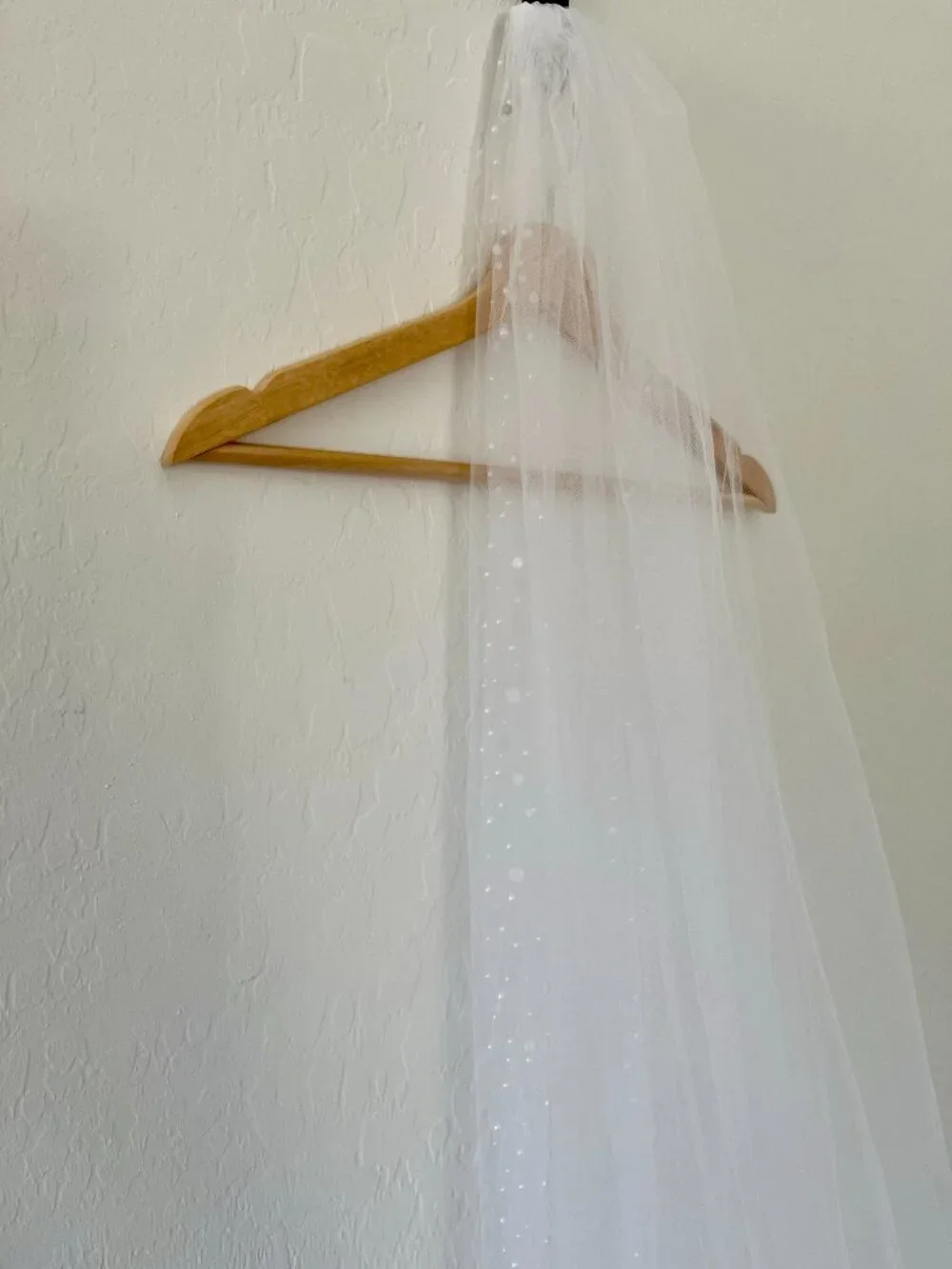 Handmade Cathedral Pearl Wedding Veil | Pearl Trim | Soft Tulle | White | Bridal